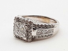 0.94 Cttw Natural Diamonds 14k White Gold 5.1g Ring Size 4.75 Do0226pxzde picture