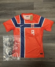 Norway National Team Braut Haaland #9 Soccer Jersey Red/Blue Men Size M picture
