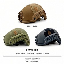 IRON ARMADILLO® Super High Cut Level 3A Ballistic Bulletproof Tactical Helmet picture