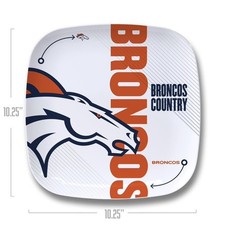 YouTheFan NFL Denver Broncos Large Melamine Party Plate Dishwasher Safe picture
