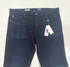 AG Adriano Goldschmied Men’s Black Dark Wash Straight Jeans Mid Rise NWT picture