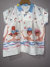 VINTAGE 1960’s DEADSTOCKS KIDS GIRLS SHIRT BLOUSE AMAZING PRINT picture