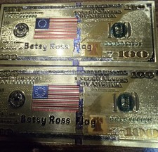 6 Collectable Betsy Ross 24k Gold Foil picture