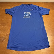 Memphis Tigers Shirt Mens Large Blue Short Sleeve Baseball Dri Fit Nike picture