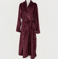 NWT LIZ CLAIBORNE Plush Bath Robe XXL Pinot Noir Roses Luxury Cozy Spa Fleece picture
