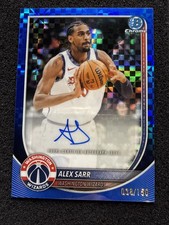 2025-26 Bowman Chrome Alex Sarr Blue X-Fractor Auto #/150 Wizards picture