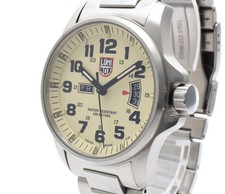 [Near Mint] LUMINOX ATACAMA FIELD 1820 Day Date Beige Dial Men's Watch Quartz ST picture