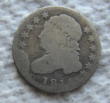1814 Capped Bust Silver Dime Rare Early Date Type Coin Cleaned picture