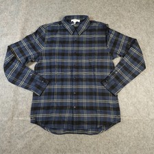 Frame Shirt Mens Small NWT Classic Fit Plaid Flannel Blue Multi Button Long Slv picture