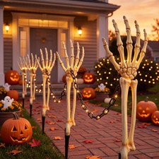 12 Pcs Halloween Skeleton Hands Decorations Outdoor | Realistic Skeleton Arm Sta picture