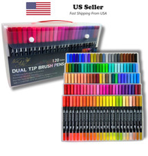 120 Color Dual Tip Art Pen Fine and Brush Tip Markers for Adults & Kids picture
