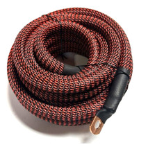 17ft 1/0 Gauge BLACK/RED SNAKESKIN OFC Wire Strands Copper Marine Cable AWG picture