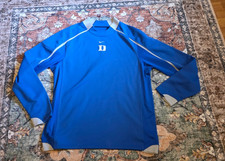 VTG DUKE BLUE DEVILS MEN'S CENTER SWOOSH TEAM PLAYER ISSUED THERMA FIT SHIRT L picture