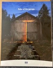 100% ORIGINAL Vintage 2000 HP Rules of the Garage Poster 19x24.5 Tech Authentic picture