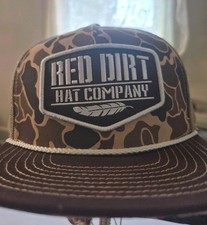 Red Dirt Hat Co Old Skool Duck Camo Trucker Hat Snapback Cap Brown Tan NWOT picture