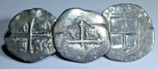 1500's-1600's Spanish Mexico Brooch Genuine 1 Reales Pirate Cob Colonial Coins picture