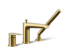 Kohler K-97070-4-2MB Deck Mount Bath Faucet Set VIBRANT BRUSHED MODERNE BRASS picture