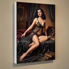 Lady Satan Canvas UV Print 12x16 - Vintage Retro Pin-Up Wall Art Decor picture