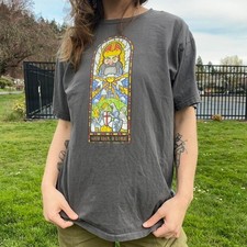 Vintage 90s Stained Glass Graphic T-Shirt Good Idea O Lord picture