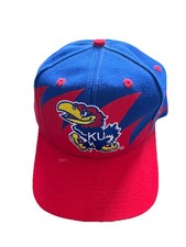 Vintage Kansas Jayhawks Hat Cap Snapback Logo Athletic Shark Tooth NCAA KU picture