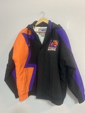 Vintage 90s Apex One Phoenix Suns NBA Jacket Black Purple Orange Men’s Large picture