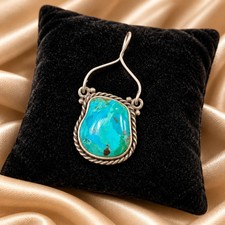 Vintage Navajo Sterling Silver Turquoise Pendan picture