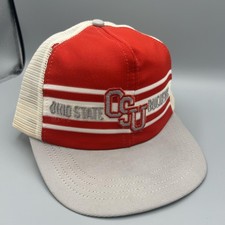 Vintage Ohio State Buckeyes Trucker Hat Cap Snap Back Red NCAA Football USA Made picture