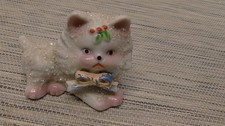 VTG Sugar Trim Cat Figurine 1950s Mid-Century Modern Japan Porcelain Kitty Cat picture