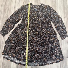 Anthropologie Maeve black floral long sleeve dress size Xsmall Petite picture