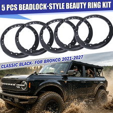 5X Black Bead Lock Wheel Trim Ring Kit For 2021-2027 Ford Bronco Beauty Rings picture