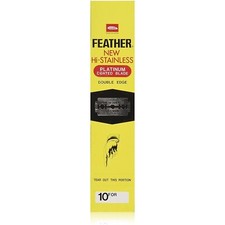 200X Feather Double Edge Razor Blades Platinum Coated Hi-Stainless Steel Jpn Ma picture