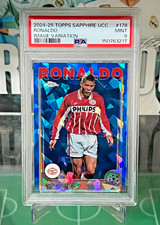 2024-25 Topps Chrome Sapphire UEFA Ronaldo R9 Image Variation PSA 9 picture