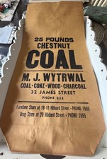 Vintage 1930s–50s M.J. Wytrwal Coal Bag Amsterdam NY Reid Hill Advertising picture