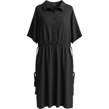 BloomChic Black Midi Shirt Dress Plus Size 26 NWT ClassicMinimalist Short-Sleeve picture
