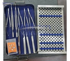 hand surgery basic set of micro surgical instruments with case picture