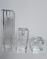 Timo Sarpaneva For Iittala Set of 3 Arkipelago Glass Candlesticks Finland EUC picture