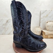 Vintage Nocona Boots Mens 9.5 D Black Lizard Iguana Skin Western Cowboy Boots picture