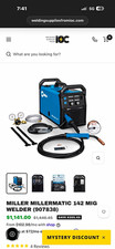 Miller Millermatic 142 MIG Welder 120V With Gas Semi-Auto Feed Steel never used picture
