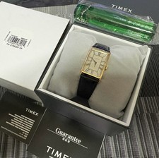 Timex 1976 Lexington Reissue TW2Y56200 Gold Dress Black Leather NEW + Omake picture