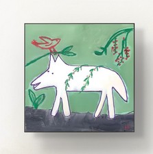 Hammond Original Expressionist Abstract Wolf Acrylic 12x12 Canvas picture