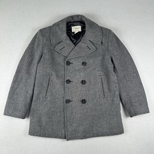 Vintage LL Bean Pea Coat Mens Medium US Navy Sterlingwear Anchor Collection Wool picture
