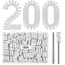 Rolybag 200 Pcs Nail Drill Bits Sanding Bands for 200Pcs 180 Grit, White picture