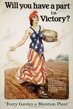 1918 WWI James Flagg War Garden Victory America Poster Print Wall Art picture