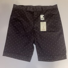 NWT’S J.   LindebergStockholm Men’s Golf Shorts Brown With White Dots Size 36 picture