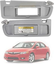 Pair Driver & Passenger Side Dark Gray Sun Visor For Honda Civic Visor 06-11 picture