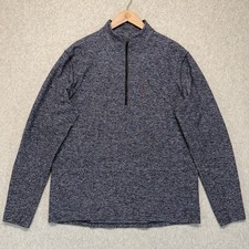 Lululemon Mens XL Black Gray Heather 1/2 Zip Long Sleeve Running Pullover picture