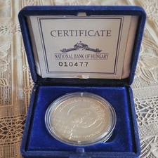 1992 Hungary 500 Forint Silver Proof Coin 0.925 Fineness Certificate #010477 picture