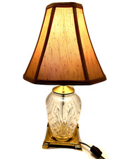 Vintage Waterford Crystal Jim O'Leary Artist Signed Table Lamp with Shade picture