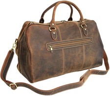 Weekender Bag, Large Genuine leather Travel Duffel Bag  Carry on Overnight Bag picture