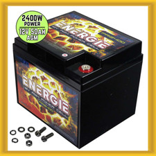 Reikken PR2400 Energie 2400 Watt 12 Volt Power Cell 50 Ah AGM Car Audio Battery picture